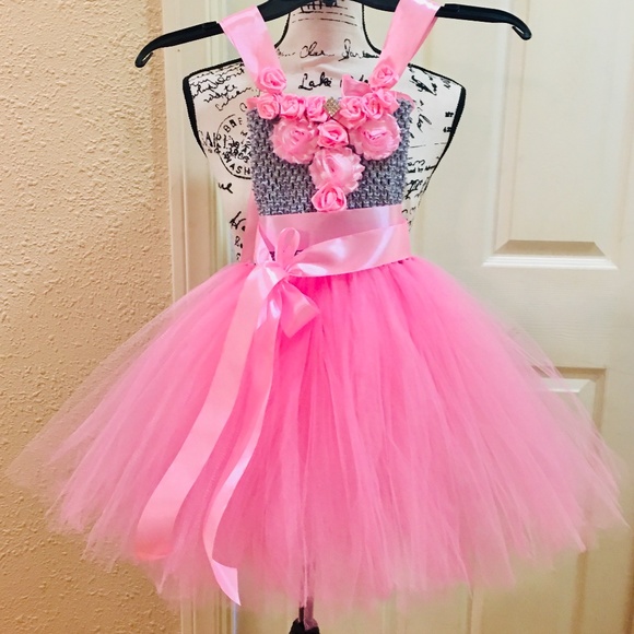 BUBBLE GUM BEAUTY flower girl tutu dress - Picture 4 of 8